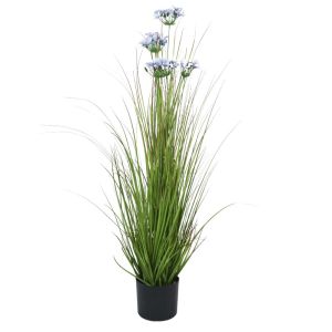 Clivia con Flor Follaje Planta Artificial 120 CM con Base de Maceta