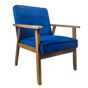 Sillon Personal para Sala o Estancia en Tela Azul Velvet