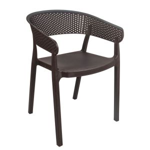 Silla Curva Plástico Reforzado Cafe