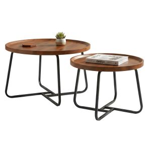 Juego de Mesa De Centro 2 Piezas Mesa Wood Modelo Azucena