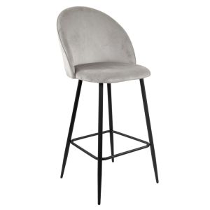 Banco Alto para Barra Gris Velvet