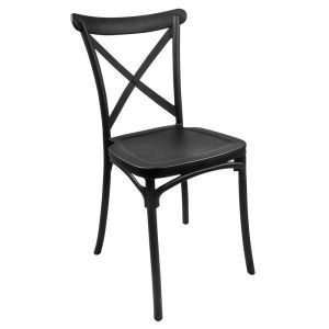 Silla Plastica para restaurant o exteriores color negro