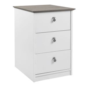 Buro Vertical Vintage de 3 Cajones Blanco 46 x 40 cm