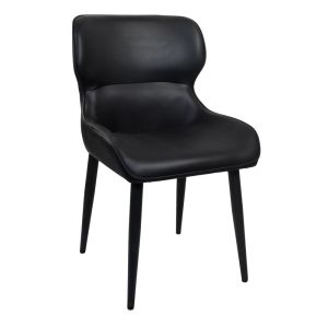 Silla para Comedor Apolo Negro Forro Piel Sintética Diseño Moderno