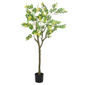 Lluvia Brillante Planta Artificial 150 CM con Base de Maceta
