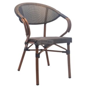 Silla Aluminio tipo Rattan Curva