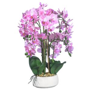 Orquidea Mariposa Planta Artificial 54 CM con Maceta Base