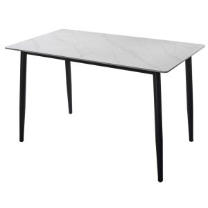 Mesa Rectangular de Piedra Sinterizada 120x70 cm Marmol Blanca