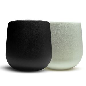 Maceta Oval colores Negro y Blanco Grande