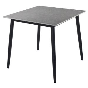 Mesa Cuadrada de Piedra Sinterizada 80x80 cm Marmol Gris