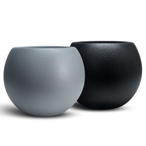 Maceta Oval Mediana colores Negro y Gris