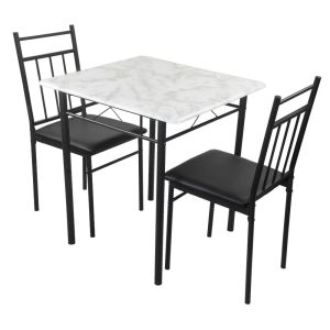 Comedor de 2 Sillas y Mesa Marmol Blanco