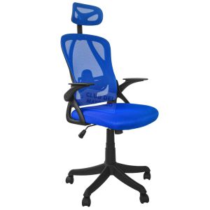 SILLA PARA OFICINA GERENCIAL RECLINABLE GIRATORIA AZUL