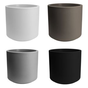 Maceta Cilindro colores Blanco Cafe Gris y Negro Grandes