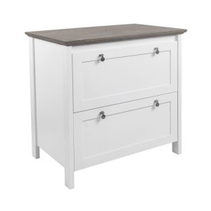 Cajonera Horizontal Vintage de 2 Cajones Blanco 79 x 51 cm