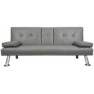 Sofa Cama Segovia Piel Sintetica Color gris